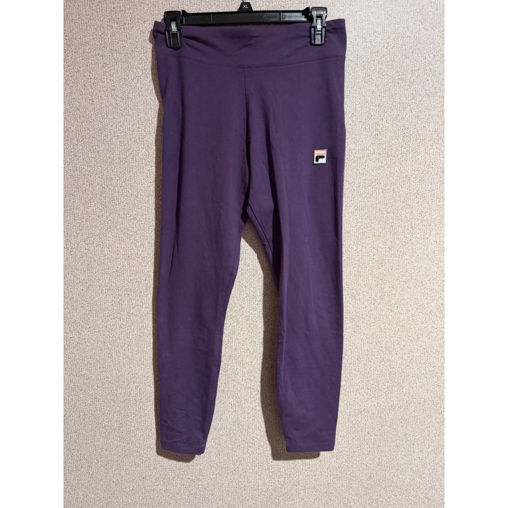 Fila Womens Purple‎ Cotton Blend Athletic Logo Leggings Size Medium